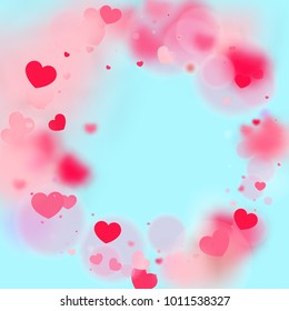 Hearts Falling Background. St. Valentine's Day pattern.   Romantic Scattered Hearts Texture. Love. Light, Bokhe, Magic Clouds, Moments.

 Element of Design for Cards, Banners, Posters, Flyers. 
