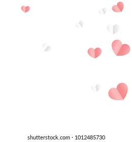 Hearts Falling Background. St. Valentine's Day pattern.   Romantic Scattered Hearts Wallpaper. Love. Sweet Moment. Vector Illustration.

 Element of Design for Cards, Banners, Posters, Flyers. 
