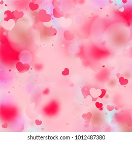 Hearts Falling Background. St. Valentine's Day pattern.   Romantic Scattered Hearts Wallpaper. Love. Light, Bokhe, Magic Clouds, Moments.

 Design for Weddings, Anniversary, Mother's Day. 
