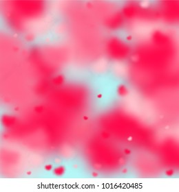 Hearts Falling Background. St. Valentine's Day pattern.   Romantic Scattered Hearts Design Element. Love. Light, Bokhe, Magic Clouds, Moments. Element of Design for Cards, Banners, Posters, Flyers. 
