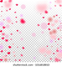 Hearts Falling Background. St. Valentine's Day pattern.   Romantic Scattered Hearts Texture. Love. Light, Bokhe, Magic Clouds, Moments.

 Element of Design for Cards, Banners, Posters, Flyers. 
