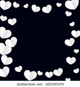 Hearts Falling Background. St. Valentine's Day pattern.   Romantic Scattered Hearts Wallpaper. Love. Sweet Moment. Vector Illustration.

 Element of Design for Cards, Banners, Posters, Flyers. 
