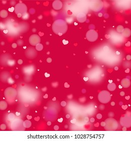 Hearts Falling Background. St. Valentine's Day pattern.   Romantic Scattered Hearts Wallpaper. Love. Light, Bokhe, Magic Clouds, Moments.

 Design for Weddings, Anniversary, Mother's Day. 
