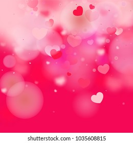 Hearts Falling Background. St. Valentine's Day pattern.   Romantic Scattered Hearts Texture. Love. Light, Bokhe, Magic Clouds, Moments.

 Element of Design for Cards, Banners, Posters, Flyers. 
