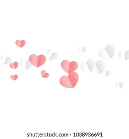 Hearts Falling Background. St. Valentine's Day pattern.   Romantic Scattered Hearts Wallpaper. Love. Sweet Moment. Vector Illustration.

 Design for Weddings, Anniversary, Mother's Day. 
