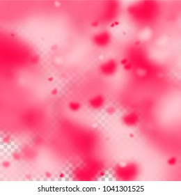 Hearts Falling Background. St. Valentine's Day pattern.   Romantic Scattered Hearts Wallpaper. Love. Light, Bokhe, Magic Clouds, Moments.

 Element of Design for Cards, Banners, Posters, Flyers. 
