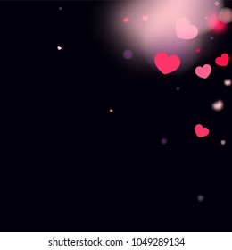 Hearts Falling Background. St. Valentine's Day pattern.   Romantic Scattered Hearts Wallpaper. Love. Light, Bokhe, Magic Clouds, Moments.

 Element of Design for Cards, Banners, Posters, Flyers. 
