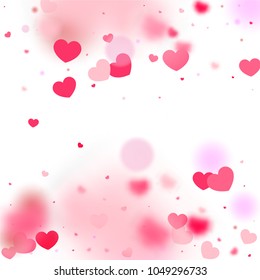 Hearts Falling Background. St. Valentine's Day pattern.   Romantic Scattered Hearts Design Element. Love. Light, Bokhe, Magic Clouds, Moments.
 Element of Design for Cards, Banners, Posters, Flyers. 
