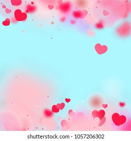 Hearts Falling Background. St. Valentine's Day pattern.   Romantic Scattered Hearts Wallpaper. Love. Light, Bokhe, Magic Clouds, Moments.

 Design for Weddings, Anniversary, Mother's Day. 

