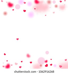 Hearts Falling Background. St. Valentine's Day pattern.   Romantic Scattered Hearts Texture. Love. Light, Bokhe, Magic Clouds, Moments.

 Element of Design for Cards, Banners, Posters, Flyers. 
