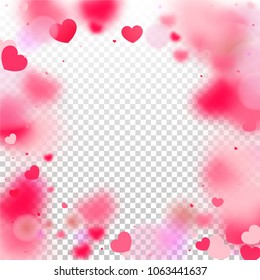 Hearts Falling Background. St. Valentine's Day pattern.   Romantic Scattered Hearts Design Element. Love. Light, Bokhe, Magic Clouds, Moments.

 Design for Weddings, Anniversary, Mother's Day. 
