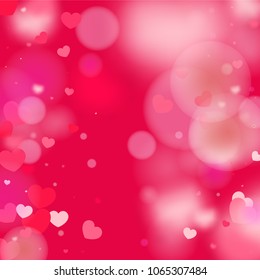 Hearts Falling Background. St. Valentine's Day pattern.   Romantic Scattered Hearts Texture. Love. Light, Bokhe, Magic Clouds, Moments.

 Element of Design for Cards, Banners, Posters, Flyers. 
