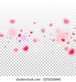 Hearts Falling Background. St. Valentine's Day pattern.   Romantic Scattered Hearts Texture. Love. Light, Bokhe, Magic Clouds, Moments.

 Element of Design for Cards, Banners, Posters, Flyers. 
