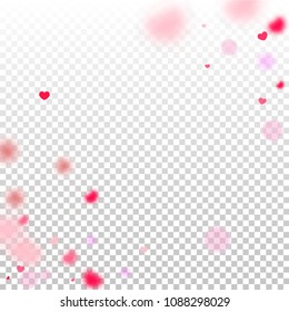 Hearts Falling Background. St. Valentine's Day pattern.   Romantic Scattered Hearts Design Element. Love. Light, Bokhe, Magic Clouds, Moments.
 Element of Design for Cards, Banners, Posters, Flyers. 
