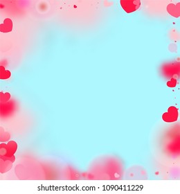 Hearts Falling Background. St. Valentine's Day pattern.   Romantic Scattered Hearts Design Element. Love. Light, Bokhe, Magic Clouds, Moments.
 Element of Design for Cards, Banners, Posters, Flyers. 
