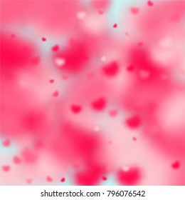 Hearts Falling Background. St. Valentine's Day pattern.   Romantic Scattered Hearts Wallpaper. Love. Light, Bokhe, Magic Clouds, Moments.

 Element of Design for Cards, Banners, Posters, Flyers. 
