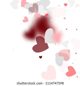  Hearts Falling Down. Illustration with Beautifull Hearts for your Design.  Valentines Background for Greeting Card, Invitation, Banner, Wallpaper, Flyer. Vector illustration.