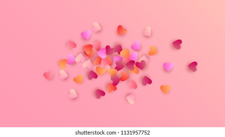  Hearts Falling Down. Illustration with Beautifull Hearts for your Design. Wedding Background for Greeting Card, Invitation or Banner.

 Vector illustration.