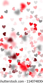  Hearts Falling Down. Illustration with Beautifull Hearts for your Design.  Valentines Background for Greeting Card, Invitation, Banner, Wallpaper, Flyer. Vector illustration.