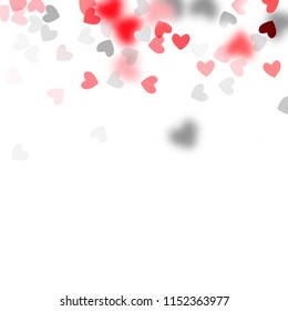  Hearts Falling Down. Illustration with Beautifull Hearts for your Design.  Valentines Background for Greeting Card, Invitation, Banner, Wallpaper, Flyer. Vector illustration.