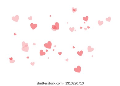 Hearts falling on background. Background design, greeting card. Valentine day