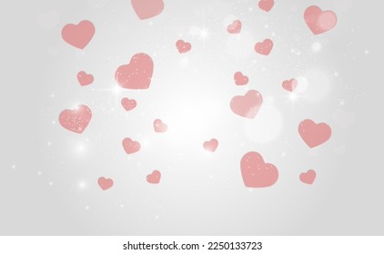Hearts Falling on Background.Valentine Day. Vector illustration