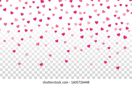 hearts falling valentine transparent background