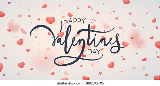 Hearts falling vector illustration. Wedding or Valentines day decor design