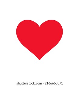 Iconos planos del corazón. Icono rojo sobre fondo blanco. Ilustración vectorial.