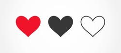 Hearts Flat Icons. Vector Illustration.