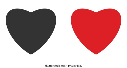 Iconos planos del corazón. Ilustración vectorial.