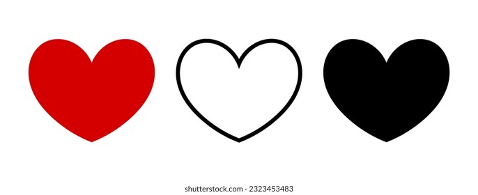 Hearts flat icons. Vector illustration.