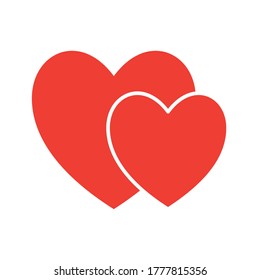 hearts flat style icon design of love passion and romantic theme Vector illustration