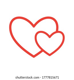corazones de estilo plano diseño ícono de amor pasión y tema romántico Ilustración vectorial