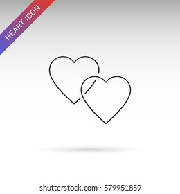 Hearts flat vector icon icon. Love concept.
