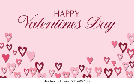 Corazones flotando sobre fondo rosa para la celebración del Día de San Valentín
