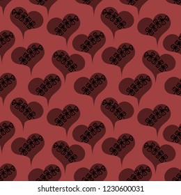 hearts with floral ornament on a brown color