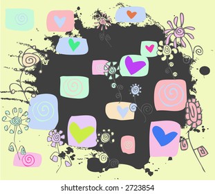 hearts and flowers