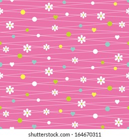 hearts flowers & dots pattern