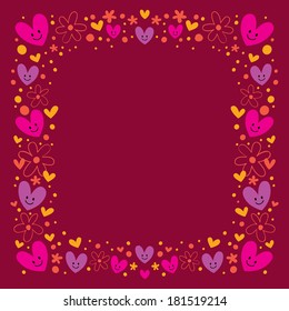 hearts and flowers frame