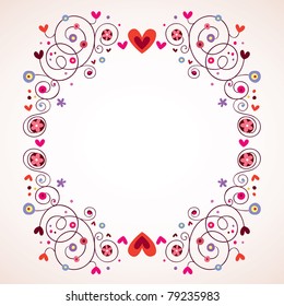 hearts and flowers frame