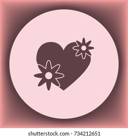 Hearts and flowers, vector logo