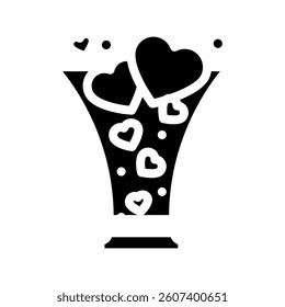 hearts fly glyph icon vector. hearts fly sign. isolated symbol illustration