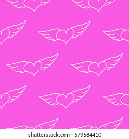 Hearts fly  hand drawn pattern for your design vector eps 10 background