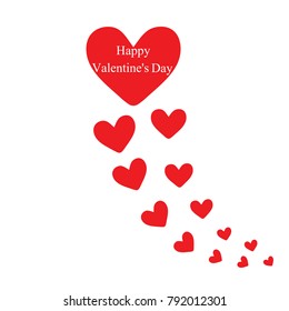 Hearts fly up.Happy Valentine's Day.Vector illustration