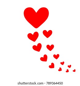 Hearts fly up.Vector illustration