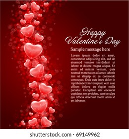 Hearts fly vector background