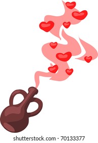 hearts flying from bottle