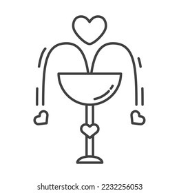 imagen vectorial de icono de fuente de corazones con fondo blanco