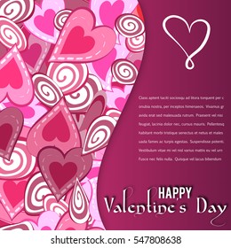  Hearts frame with copyspace for your text.  Decorative elements for cards, gifts, crafts. Valentine's Day compliments